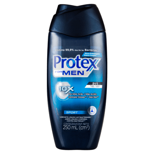 Sabonete-Liquido-Antibacteriano-2-em-1-Sport-Protex-For-Men-Frasco-250ml Sabonete-Liquido-Antibacteriano-2-em-1-Sport-Protex-For-Men-Frasco-250ml
