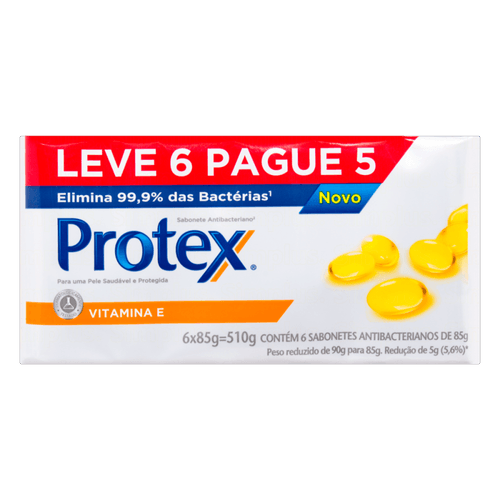 Sabonete-em-Barra-Antibacteriano-com-Oleo-de-Linhaca-Protex-Nutri-Protect-Vitamina-E-Envoltorio-510g-Leve-6-Pague-Menos-85g-Cada