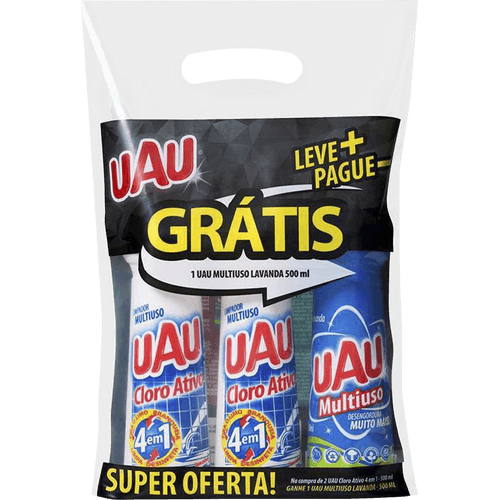 Kit-de-Limpeza-Uau-Cloro-Ativo-2-Unidades-de-500ml-Gratis-Multiuso-500ml