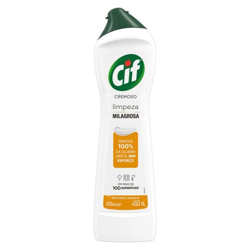 Saponáceo Cremoso Multiuso Laranja Limpeza Milagrosa Cif Squeeze 450ml