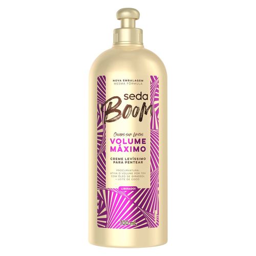 Creme para Pentear Levíssimo com Óleo de Girassol e Leite de Coco Seda Boom Volume Máximo Frasco 700ml Creme para Pentear Levíssimo com Óleo de Girassol e Leite de Coco Seda Boom Volume Máximo Frasco 700ml
