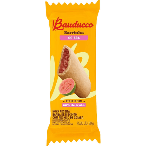 Biscoito-Recheio-Goiabinha-Bauducco-Barrinha-Pacote-30g Biscoito-Recheio-Goiabinha-Bauducco-Barrinha-Pacote-30g