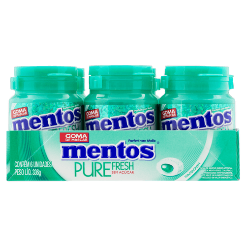 Goma-de-Mascar-Menta-Verde-Zero-Acucar-Mentos-Pure-Fresh-Pote-56g