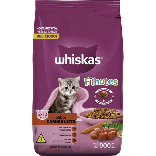 Alimento-Premium-para-Gatos-Filhotes-Carne-e-Leite-Whiskas-Pacote-900g