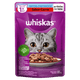 Alimento-100--Completo-e-Balanceado-para-Gatos-Castrados-Adultos-Carne-ao-Molho-Whiskas-Sache-85g