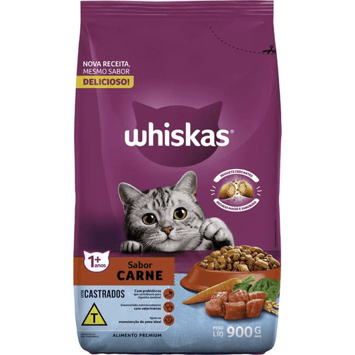 Alimento-Premium-para-Gatos-Castrados-Adultos-Carne-Whiskas-Pacote-900g