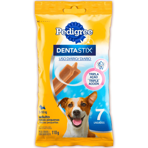 Petisco-para-Caes-Adultos-Racas-Pequenas-Pedigree-Dentastix-Pacote-110g-7-Unidades