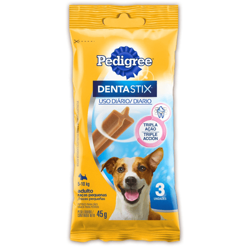Petisco-para-Caes-Adultos-Racas-Pequenas-Pedigree-Dentastix-Pacote-45g-3-Unidades Petisco-para-Caes-Adultos-Racas-Pequenas-Pedigree-Dentastix-Pacote-45g-3-Unidades