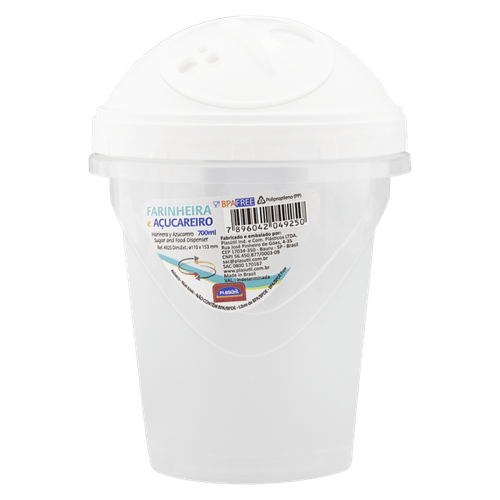 Farinheiro-E-Acucareiro-Com-Tampa-Branca-700ml-Plasutil Farinheiro-E-Acucareiro-Com-Tampa-Branca-700ml-Plasutil