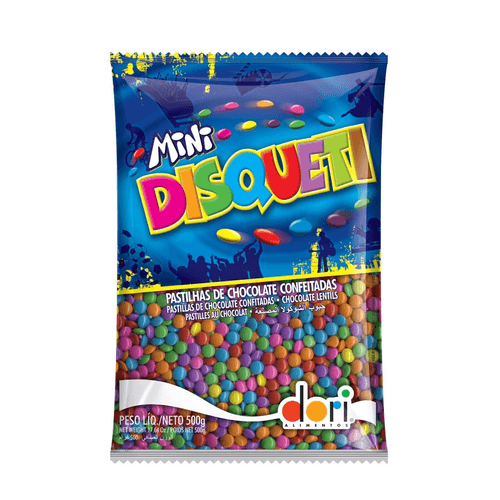 Pastilha-De-Chocolate-Ao-Leite-Dori-Mini-Disqueti-Pacote-500g Pastilha-De-Chocolate-Ao-Leite-Dori-Mini-Disqueti-Pacote-500g