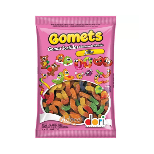 Goma-Gomets-Jellies-Minhoca-de-Frutas-700g-Dori Goma-Gomets-Jellies-Minhoca-de-Frutas-700g-Dori