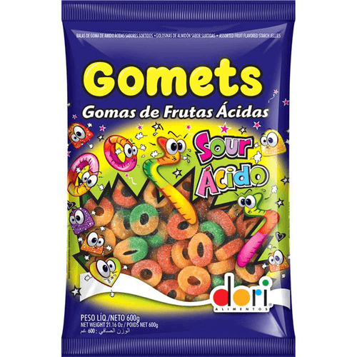 BALA-GOMA-DORI-GOMETS-ANEL-600G-PC-FRUTAS-ACIDAS BALA-GOMA-DORI-GOMETS-ANEL-600G-PC-FRUTAS-ACIDAS