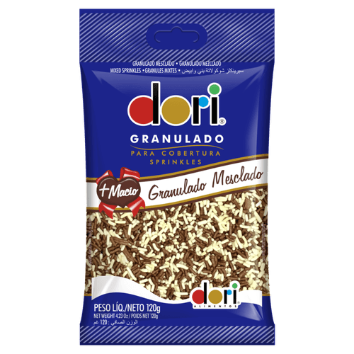 Confeito-Granulado-Mesclado-para-Cobertura-Chocolate-e-Baunilha-Dori-Pacote-120g