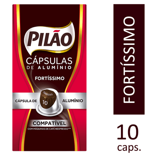 Cafe-em-Capsula-de-Aluminio-Torrado-e-Moido-Espresso-Fortissimo-Pilao-Caixa-52g-10-Unidades