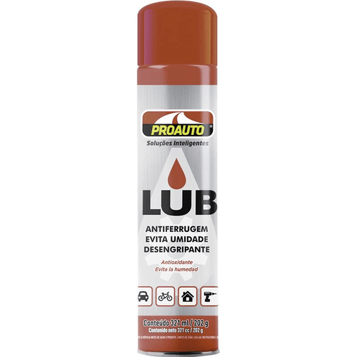 Lubrificante-Spray-Antiferrugem-Lub-Proauto-Frasco-321ml Lubrificante-Spray-Antiferrugem-Lub-Proauto-Frasco-321ml