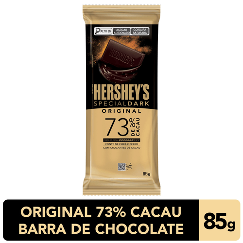 Chocolate-Amargo-73--Cacau-com-Crocante-de-Chocolate-Tradicional-Hershey-s-Special-Dark-Pacote-85g Chocolate-Amargo-73--Cacau-com-Crocante-de-Chocolate-Tradicional-Hershey-s-Special-Dark-Pacote-85g