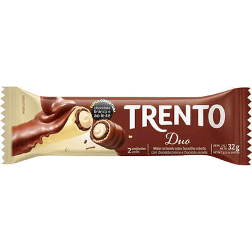 Wafer-Duo-Recheio-Baunilha-Cobertura-Chocolate-Branco-e-Chocolate-ao-Leite-Trento-Pacote-32g-2-Unidades Wafer-Duo-Recheio-Baunilha-Cobertura-Chocolate-Branco-e-Chocolate-ao-Leite-Trento-Pacote-32g-2-Unidades
