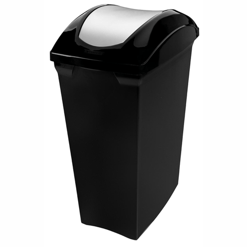 Lixeira-Sanremo-Basculante-Preta-e-Prata-com-Tampa-15L