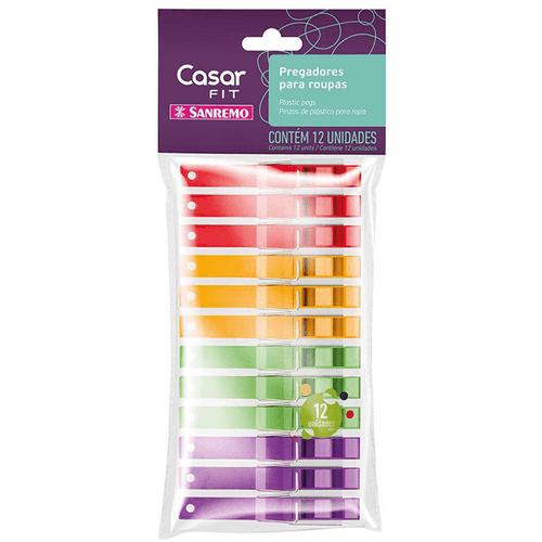 Pregador-de-Roupas-Sanremo-Casar-Fit-Pacote-12-Unidades Pregador-de-Roupas-Sanremo-Casar-Fit-Pacote-12-Unidades