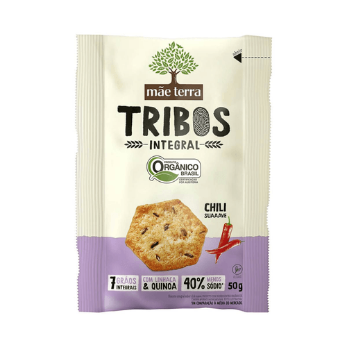 Biscoito-Integral-Organico-Chili-Suave-7-Graos-com-Linhaca---Quinoa-Mae-Terra-Tribos-Pacote-50g Biscoito-Integral-Organico-Chili-Suave-7-Graos-com-Linhaca---Quinoa-Mae-Terra-Tribos-Pacote-50g