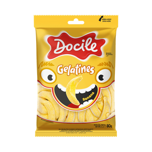 Bala-de-Gelatina-Banana-Docile-Gelatines-Pacote-80g