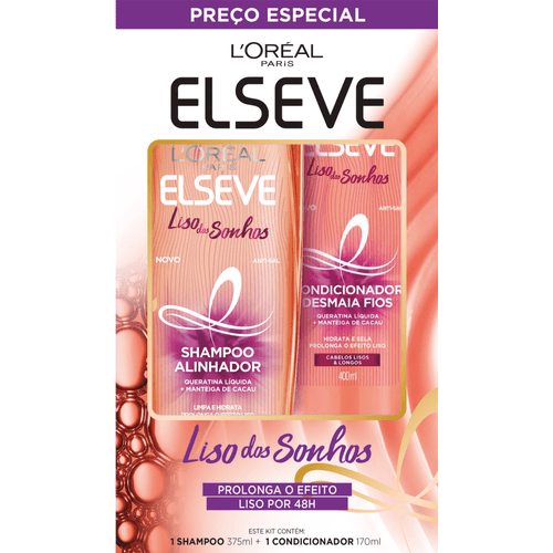 Kit-Shampoo-375Ml---Condicionador-170Ml-L-Oreal-Paris-Elseve-Liso-Dos-Sonhos