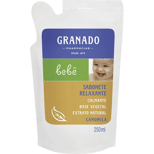 Sabonete-Liquido-Relaxante-Camomila-Granado-Bebe-Sache-250ml-Refil Sabonete-Liquido-Relaxante-Camomila-Granado-Bebe-Sache-250ml-Refil
