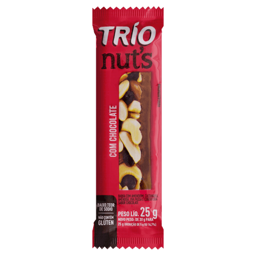 Barra-de-Nuts-com-Amendoim-Castanha-de-Caju-Castanha-do-Para-Amendoa-Uva-Passa-e-Cobertura-Chocolate-Trio-Pacote-25g Barra-de-Nuts-com-Amendoim-Castanha-de-Caju-Castanha-do-Para-Amendoa-Uva-Passa-e-Cobertura-Chocolate-Trio-Pacote-25g