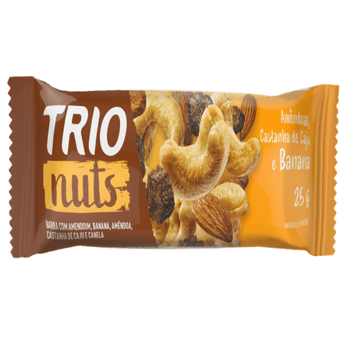 Barra-de-Nuts-com-Amendoim-Amendoas-Castanha-de-Caju-Banana-e-Canela-Trio-Caixa-50g-2-Unidades-de-25g-Cada