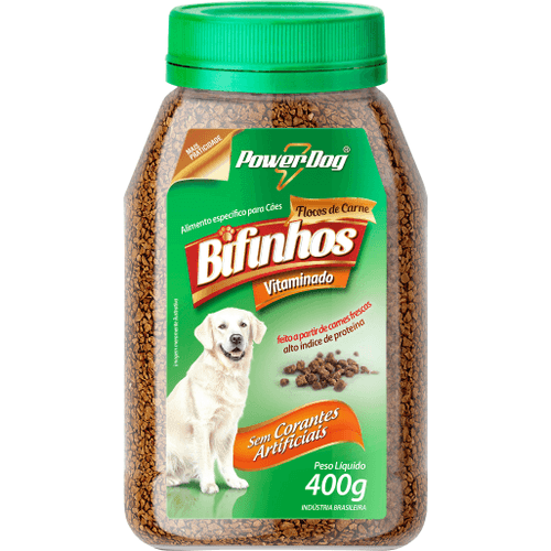 Alim-Cao-Powerdog-400g-pt-Bifinhos-Flocos-Carne Alim-Cao-Powerdog-400g-pt-Bifinhos-Flocos-Carne