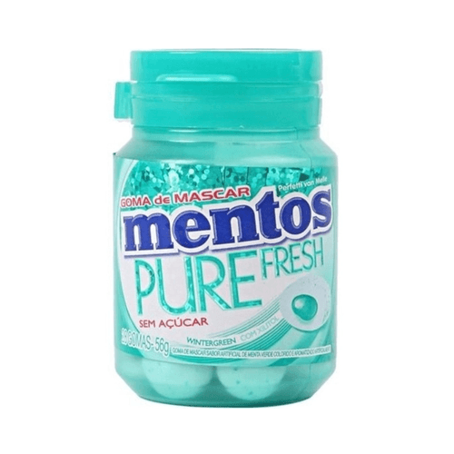 Goma-de-Mascar-Menta-Verde-Zero-Acucar-Mentos-Pure-Fresh-Pote-56g Goma-de-Mascar-Menta-Verde-Zero-Acucar-Mentos-Pure-Fresh-Pote-56g