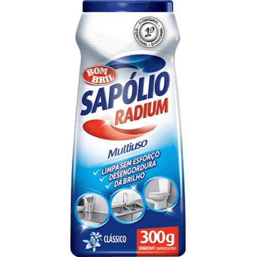 Saponaceo-em-Po-Multiuso-com-Cloro-Sapolio-Radium-Frasco-300g Saponaceo-em-Po-Multiuso-com-Cloro-Sapolio-Radium-Frasco-300g