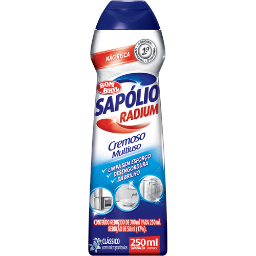 Saponaceo-Cremoso-Multiuso-Classico-com-Microparticulas-Sapolio-Radium-Squeeze-250ml