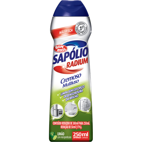 Saponaceo-Cremoso-Multiuso-Limao-com-Microparticulas-Sapolio-Radium-Squeeze-250ml Saponaceo-Cremoso-Multiuso-Limao-com-Microparticulas-Sapolio-Radium-Squeeze-250ml