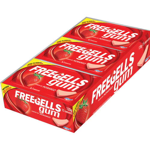 Chicletes-Freegells-Gum-Morango-Unidade