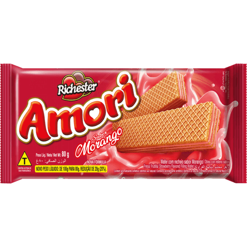 Biscoito-Wafer-Recheio-Morango-Richester-Amori-Pacote-80g