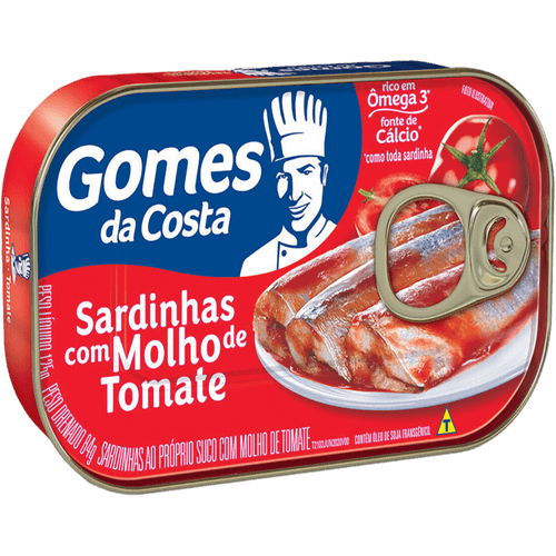 Sardinha-ao-Proprio-Suco-com-Molho-de-Tomate-Gomes-da-Costa-Lata-Peso-Liquido-125g-Peso-Drenado-75g Sardinha-ao-Proprio-Suco-com-Molho-de-Tomate-Gomes-da-Costa-Lata-Peso-Liquido-125g-Peso-Drenado-75g