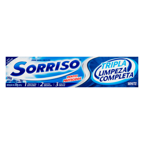 Creme-Dental-com-Fluor---Calcio-Sorriso-Tripla-Limpeza-Completa-Caixa-70g Creme-Dental-com-Fluor---Calcio-Sorriso-Tripla-Limpeza-Completa-Caixa-70g