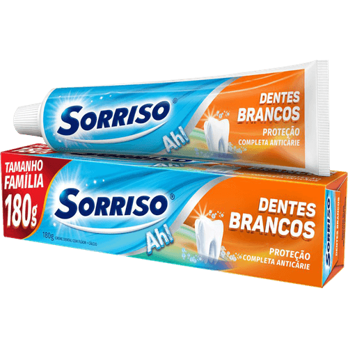 Creme-Dental-com-Fluor-e-Calcio-Anticarie-Sorriso-Dentes-Brancos-Caixa-180g-Tamanho-Familia