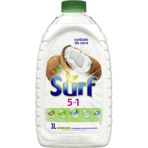 Lava-Roupas-Liquido-Cuidado-do-Coco-Oleos-Essenciais-5-em-1-Surf-Frasco-3l