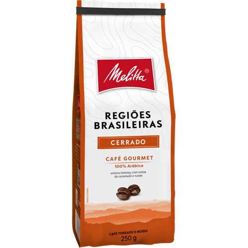 Cafe-Torrado-e-Moido-Cerrado-100--Arabica-Melitta-Gourmet-Regioes-Brasileiras-Pacote-250g Cafe-Torrado-e-Moido-Cerrado-100--Arabica-Melitta-Gourmet-Regioes-Brasileiras-Pacote-250g