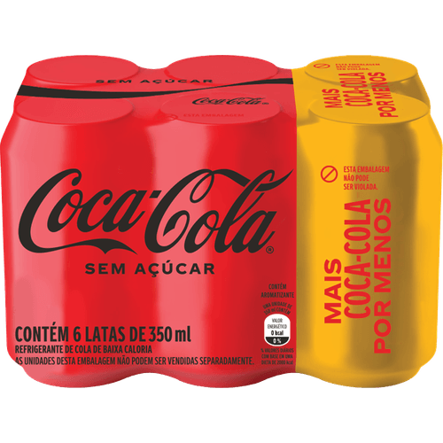Refrigerante-sem-Acucar-Coca-Cola-Lata-6-Unidades-350ml-Cada-Leve-Mais-Pague-Menos Refrigerante-sem-Acucar-Coca-Cola-Lata-6-Unidades-350ml-Cada-Leve-Mais-Pague-Menos