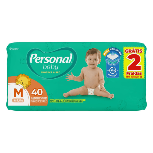 Fralda-Personal-Baby-Protect-e-Sec-M-Leve-40-Pague-38-unidades Fralda-Personal-Baby-Protect-e-Sec-M-Leve-40-Pague-38-unidades