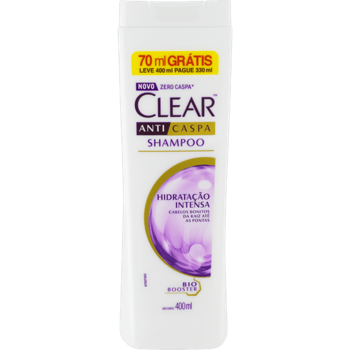 Shampoo-Anticaspa-Clear-Hidratacao-Intensa-Frasco-Leve-400ml-Pague-330ml