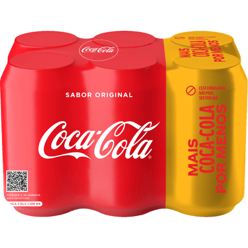 Refrigerante-Coca-Cola-Original-Lata-6-Unidades-350ml-Cada-Leve-Mais-Pague-Menos Refrigerante-Coca-Cola-Original-Lata-6-Unidades-350ml-Cada-Leve-Mais-Pague-Menos