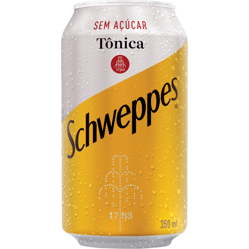 Agua-Tonica-de-Quinino-sem-Acucar-Schweppes-Lata-350ml Agua-Tonica-de-Quinino-sem-Acucar-Schweppes-Lata-350ml