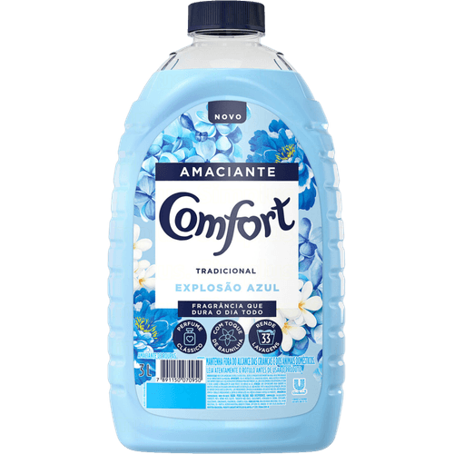 Amaciante-de-Roupa-Tradicional-Explosao-Azul-Comfort-Frasco-3l Amaciante-de-Roupa-Tradicional-Explosao-Azul-Comfort-Frasco-3l