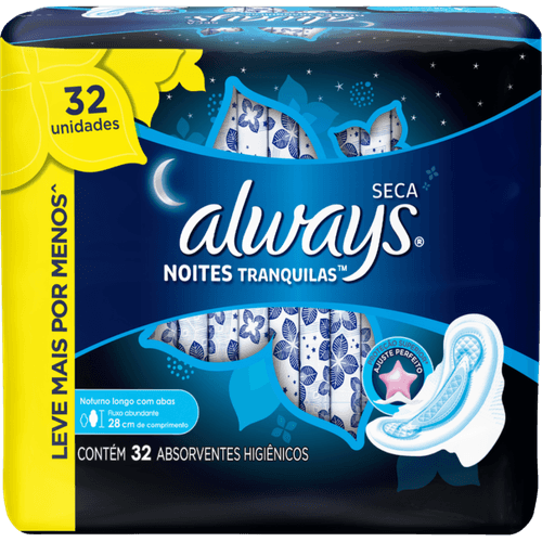 Absorvente-com-Abas-Seca-Always-Noturno-Pacote-32-Unidades-Gratis-4-Absorventes