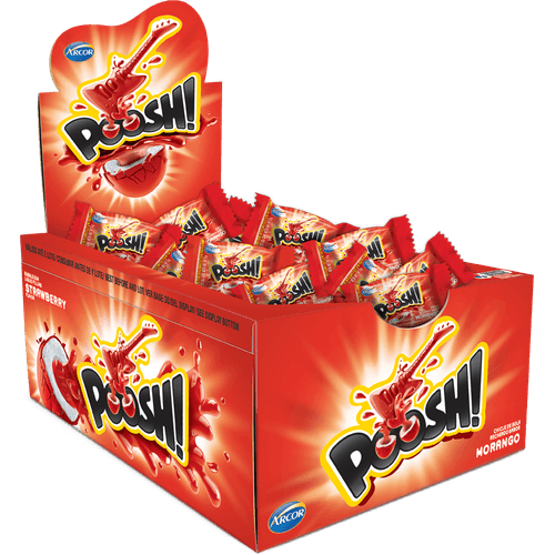 Chiclete-de-Bola-com-Recheio-Liquido-Morango-Poosh-Caixa-200g Chiclete-de-Bola-com-Recheio-Liquido-Morango-Poosh-Caixa-200g