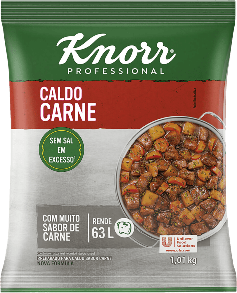 Preparado para Caldo Pó Equilibrado de Carne, Ervas e Tempero Professional Knorr Pacote 1,01kg